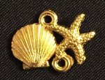 (image for) Gold Seashell And Star Charm